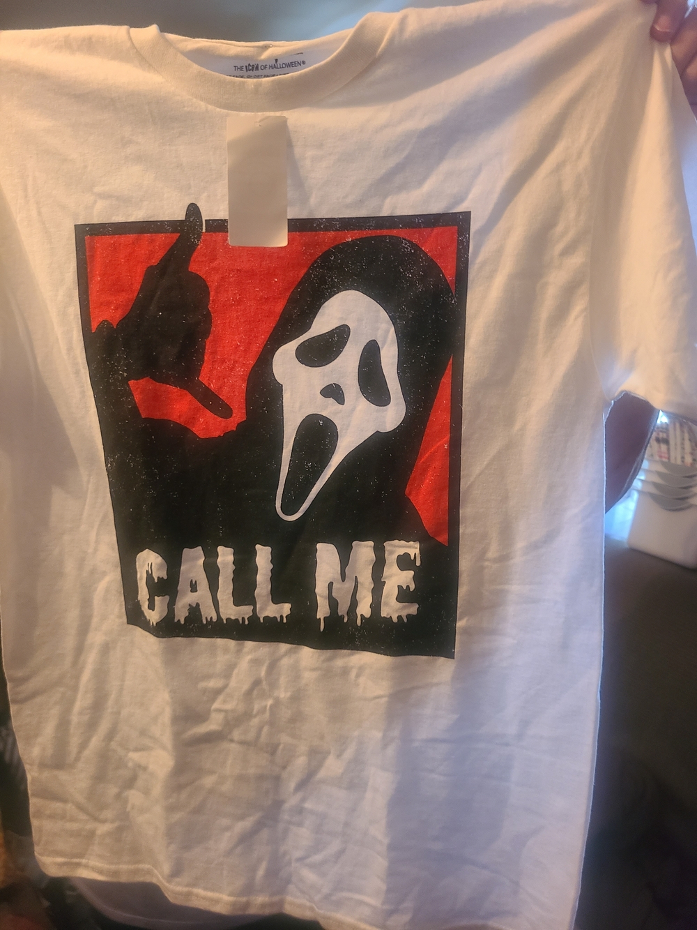 Mens White 'Call Me' Graphic Tee GHOST FACE